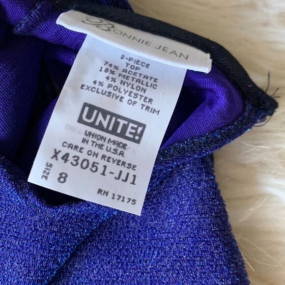 Vintage Bonnie Jean Girls Two Piece Metallic Skirt Set. Top Size 8. Skirt Size 7 - Picture 8 of 15